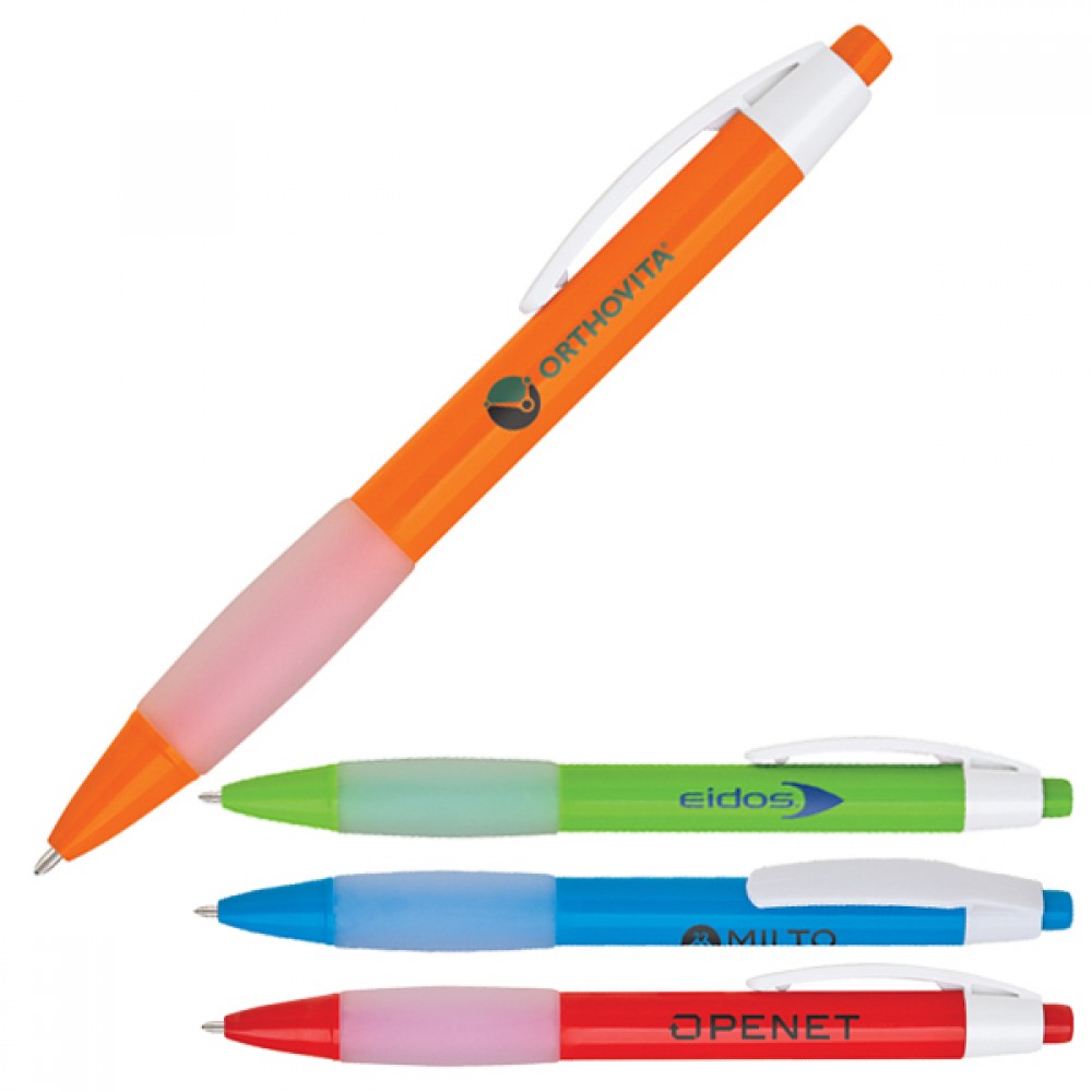 Logo Branded Click Action Recycled Pen w/ Contrast Trim (OUTDATED) Logo Branded Click Action Recycled Pen w/ Contrast Trim (OUTDATED)
