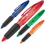 Logo Branded Click Action Mechanism Ballpoint Pen w/ Translucent Body & Comfort Gripper (OUTDATED)