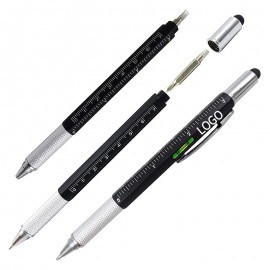 Logo Branded 6 in 1 Multi Tech Tool Ballpoint Pen Ruler Level Gauge