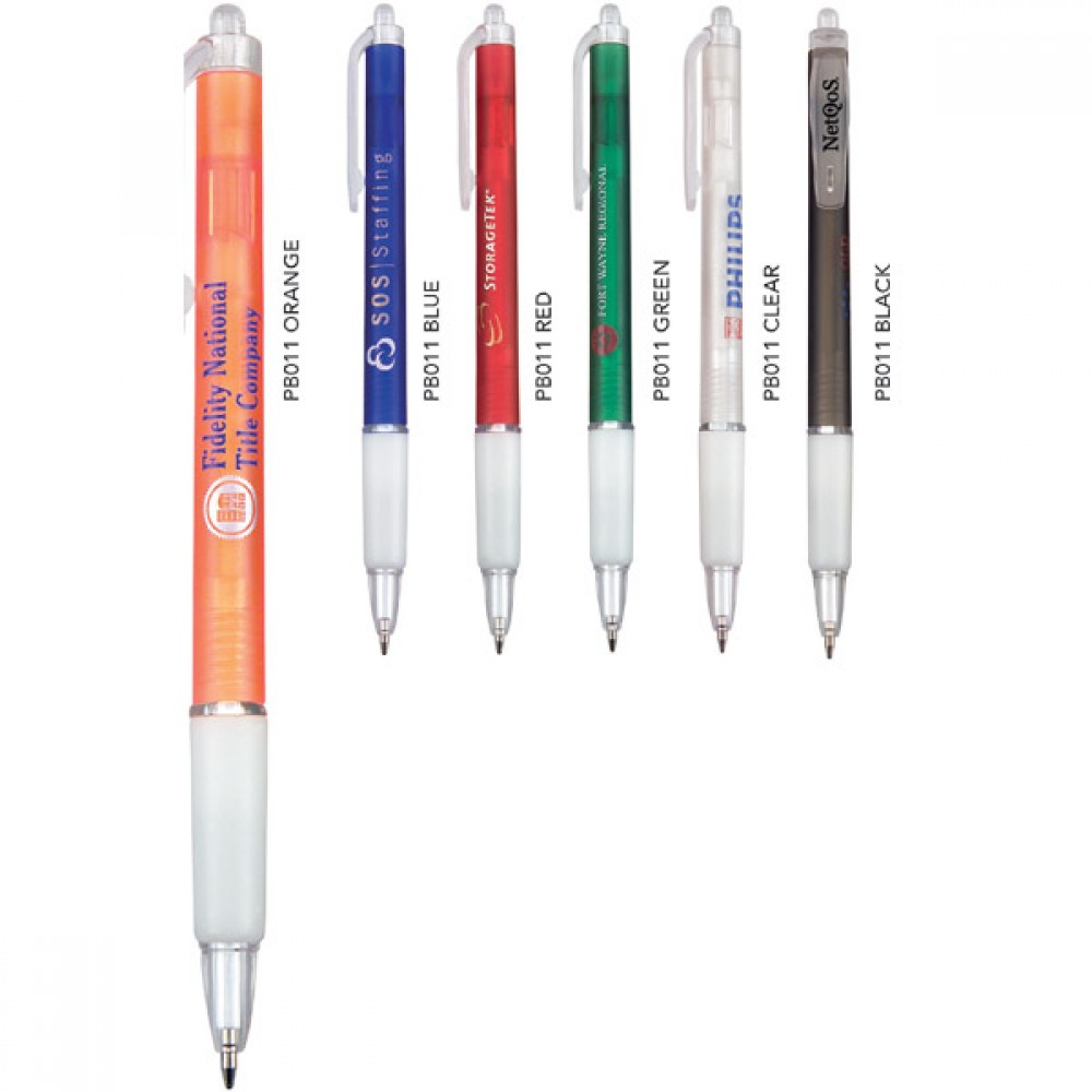 Custom Engraved Polymer Collection Ballpoint Pen w/ White Grip