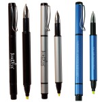 Logo Branded Recycled Aluminum Pen w/Highlighter