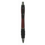 Custom Engraved Ball Point Pen, Red - Black Rubber Grip - Pad Printed