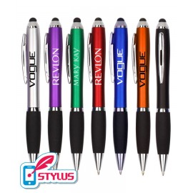 Colored Barrels - Executive - Stylus Pens with Black Grip Custom Engraved