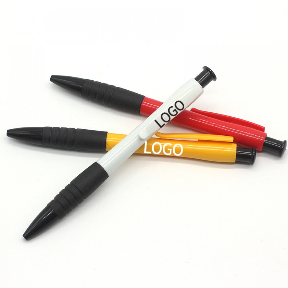 Custom Imprinted Retractable Click Ballpoint Pens Medium Point Blue Ink Pens