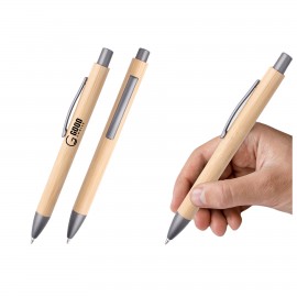 Custom Imprinted Bamboo Push Ballpoint Pen  Custom Imprinted Bamboo Push Ballpoint Pen