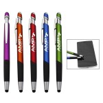 Black accent metallic stylus pen Custom Imprinted