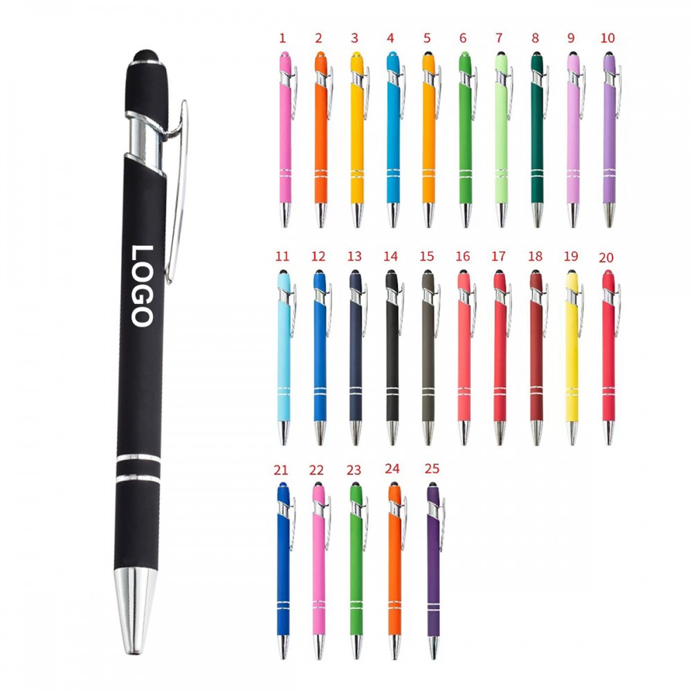 Logo Branded Metal Pens with Stylus Tip