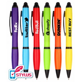 Logo Branded Tropical Colored Barrels - Executive - Stylus Pens with Matching Colored Grip