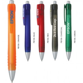 Polymer See Thru Ballpoint Pen w/ Translucent Grip Custom Imprinted