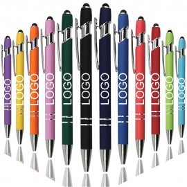 Custom Aluminum Ballpoint Pen w/Soft Stylus Custom Imprinted