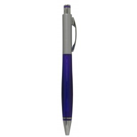 Logo Branded Ball Point Pen, Silver/Purple - Pad Printed