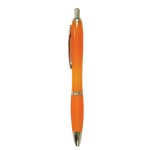 Logo Branded Ball Point Pen, Orange/Orange Rubber Grip - Pad Printed