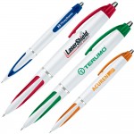 Click Action Plastic Ballpoint Pen w/ Colored Accents (OUTDATED) Custom Imprinted