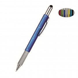 Custom Imprinted 6 In 1 Multi-Function Metal Tool Pen