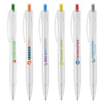 Logo Branded Aqua Clear - RPET Recycled Plastic Pen - ColorJet