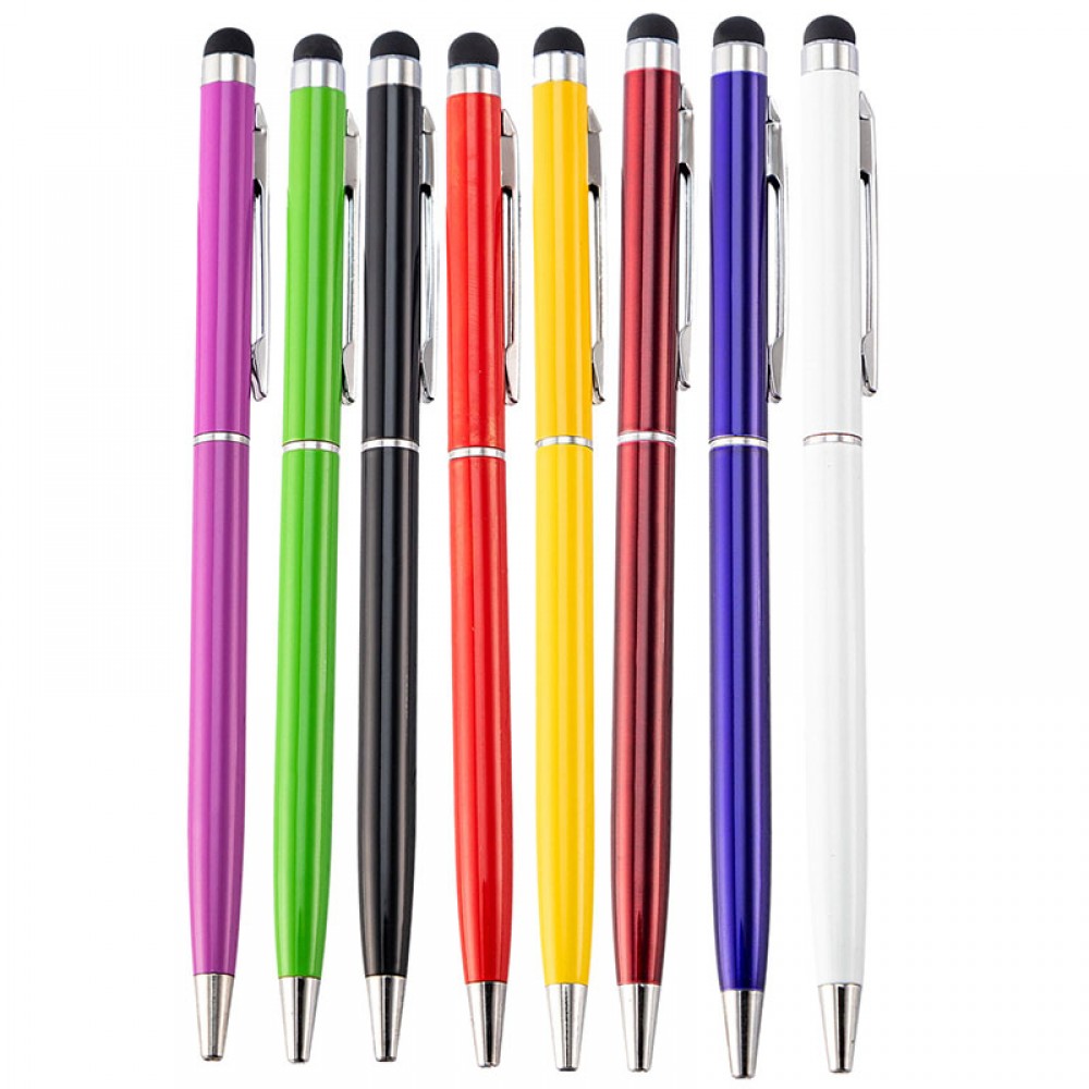 Custom Engraved 2-In-1 5.35"x0.31" Soft To Touch Slim Aluminum Metal Ballpoint Pen Custom Engraved 2-In-1 5.35"x0.31" Soft To Touch Slim Aluminum Metal Ballpoint Pen