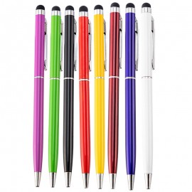 Custom Engraved 2-In-1 5.35"x0.31" Soft To Touch Slim Aluminum Metal Ballpoint Pen  Custom Engraved 2-In-1 5.35"x0.31" Soft To Touch Slim Aluminum Metal Ballpoint Pen