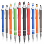 Logo Branded Laser Engraved Soft Touch Coated Metal Stylus Pen