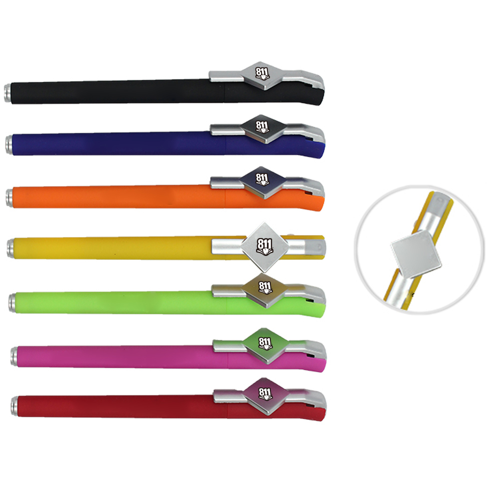 Custom Engraved Diamond Clip Plastic Ink Pen