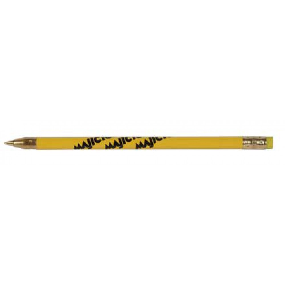 Custom Imprinted Inkling Hi-Gloss Yellow Pencil-Look Pen