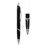 Custom Imprinted Ball Point Pen, Black - Pad Printed