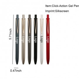 Custom Imprinted Custom Click Action Gel Ink Ballpoint Pen w/V-shaped Clip  Custom Imprinted Custom Click Action Gel Ink Ballpoint Pen w/V-shaped Clip