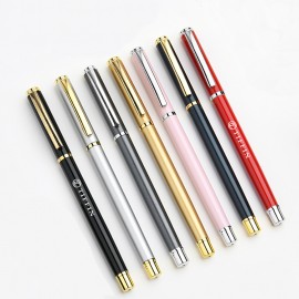 Logo Branded Metal Gel Pen w/ Cap  Logo Branded Metal Gel Pen w/ Cap