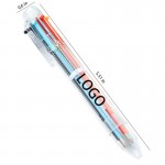 6-in-1 Multicolor Transparent Barrel Retractable Ballpoint Pens Custom Engraved