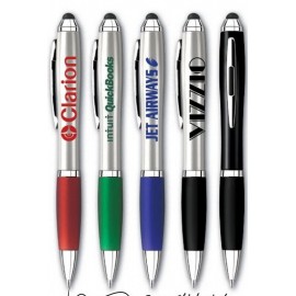 Logo Branded Turbo Twist Pen + Stylus for Touchscreens