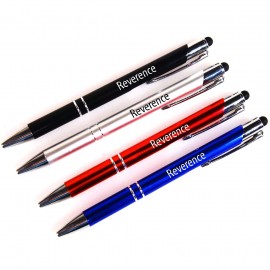 Blue Ink Metal Pen with Stylus Custom Engraved
