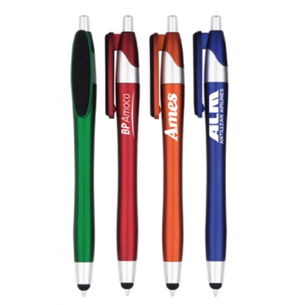 Logo Branded Stylus Pen w/Screen Cleaner Clip Logo Branded Stylus Pen w/Screen Cleaner Clip