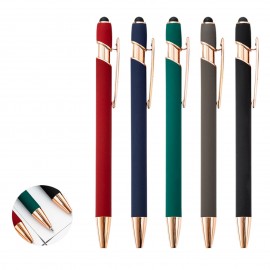 Logo Branded Retractable Gold Touch Stylus Pen Laser Engraved Logo  Logo Branded Retractable Gold Touch Stylus Pen Laser Engraved Logo