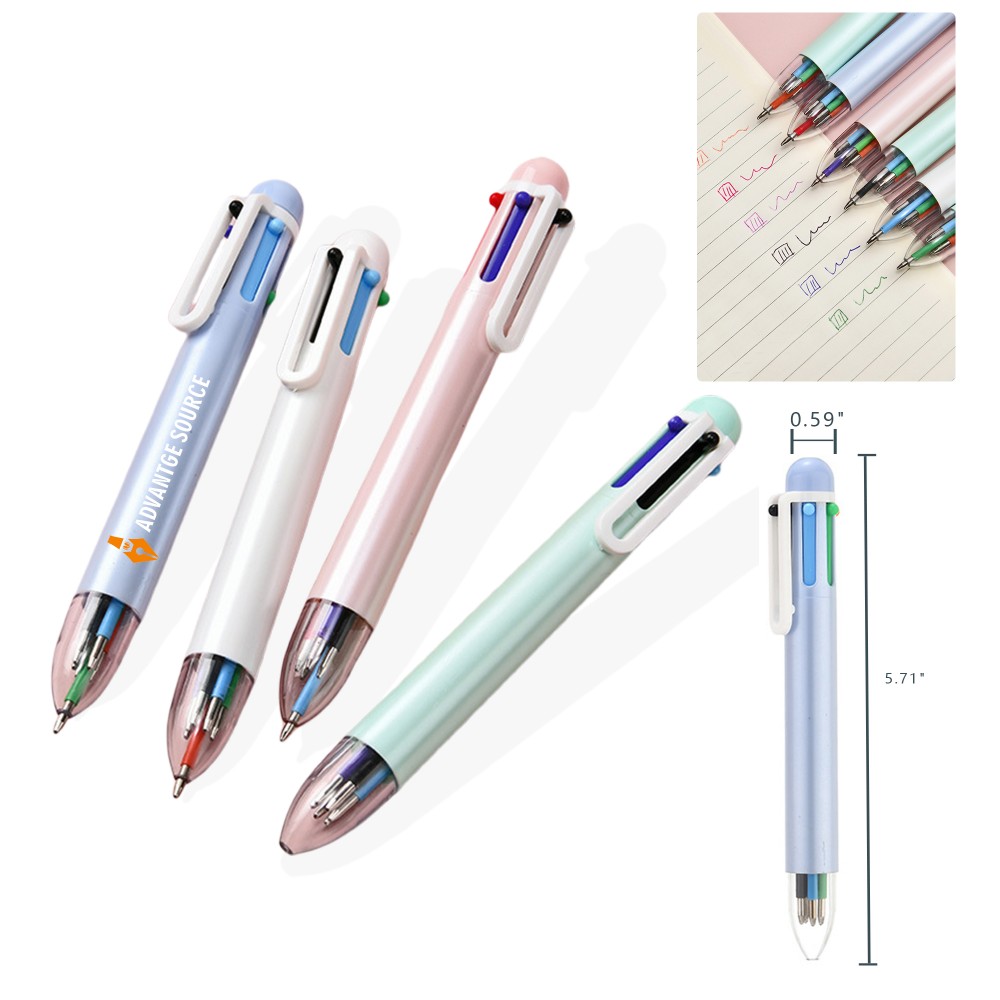 Custom Imprinted Retractable 6 Color Ballpoint Pen Eco-Friendly Plastic Smooth Multi Ink Pen Custom Imprinted Retractable 6 Color Ballpoint Pen Eco-Friendly Plastic Smooth Multi Ink Pen