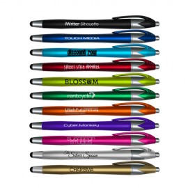 Custom Engraved Liqui-Mark iWriter Silhouette Stylus & Retractable Ballpoint Pen - Black Ink