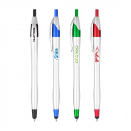 Metallic Trim Stylus Ballpoint Pen Logo Branded