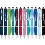 Logo Branded Metallic Curvaceous Ballpoint Stylus Pen