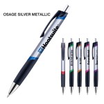 Logo Branded Osage Silver Metallic Pen