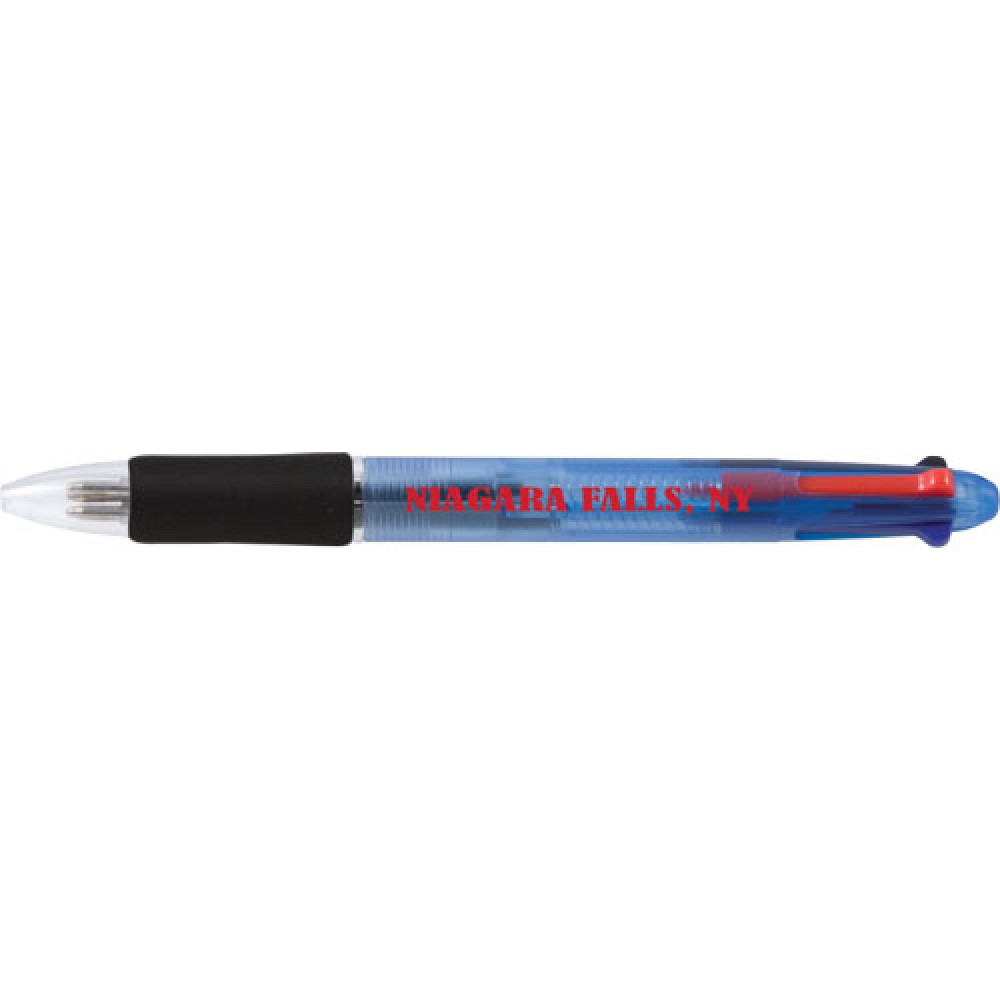 Custom Imprinted Blue Click Down Pens with Black Grip