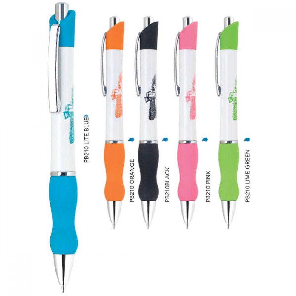 Custom Imprinted Polymer Collection Click Action Ballpoint Pen w/Curved Grip Custom Imprinted Polymer Collection Click Action Ballpoint Pen w/Curved Grip