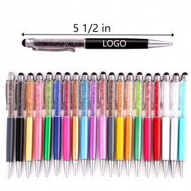 Custom Imprinted 2-in-1 Crystal Diamond Capacitive Touch Screen Stylus Ballpoint Pen