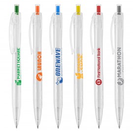 Aqua Clear - RPET Recycled Plastic Pen - Silkscreen Custom Imprinted
