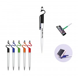 Custom Imprinted Multi-Functional 3 in 1 Phone Holder & Capacitive Stylus & Ballpoint Pens