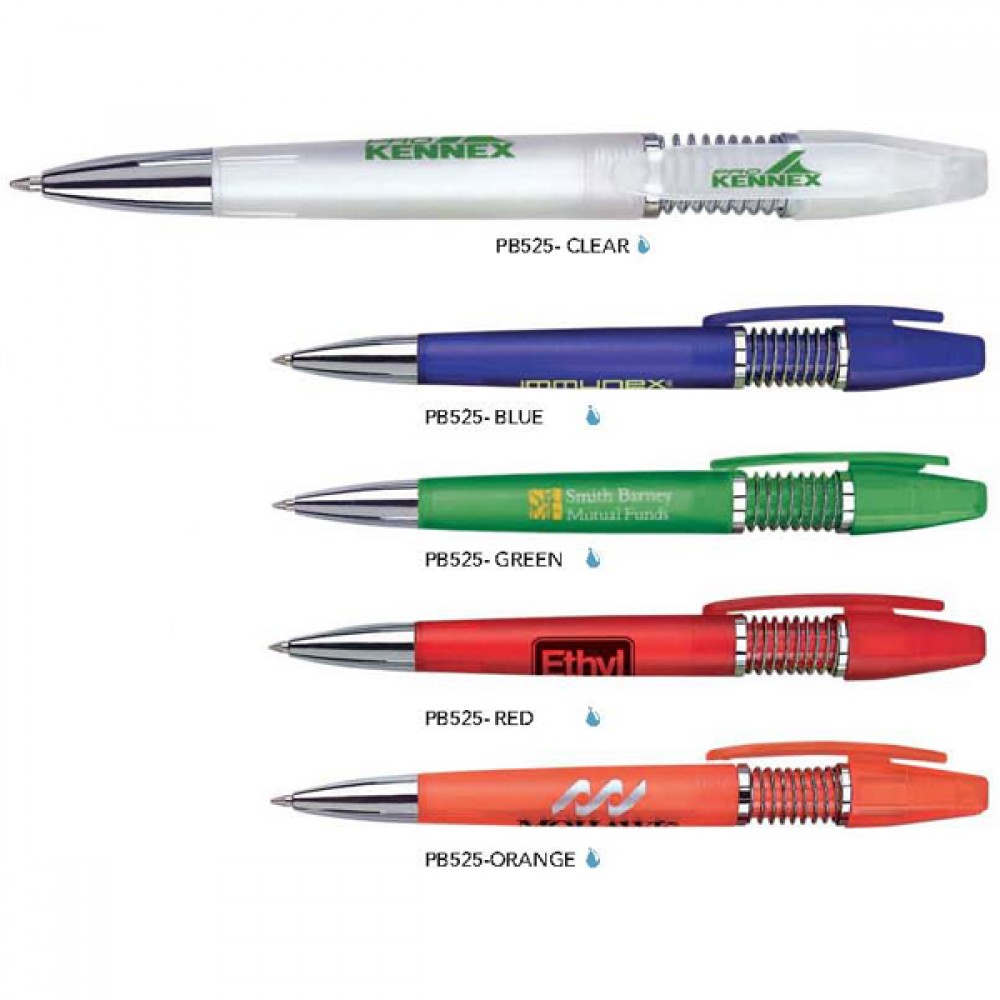 Polymer Collection Ballpoint Pen w/ Flexible Spring Plunger Custom Engraved Polymer Collection Ballpoint Pen w/ Flexible Spring Plunger Custom Engraved