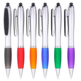 Logo Branded 3-in-1 Ballpoint Pen/Stylus/Phone Screen Cleaner