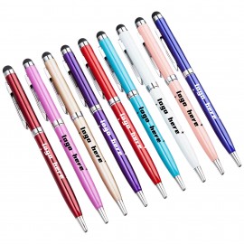 Metallic Slim Twister Touch Screen Ballpoint MOQ100 Logo Branded