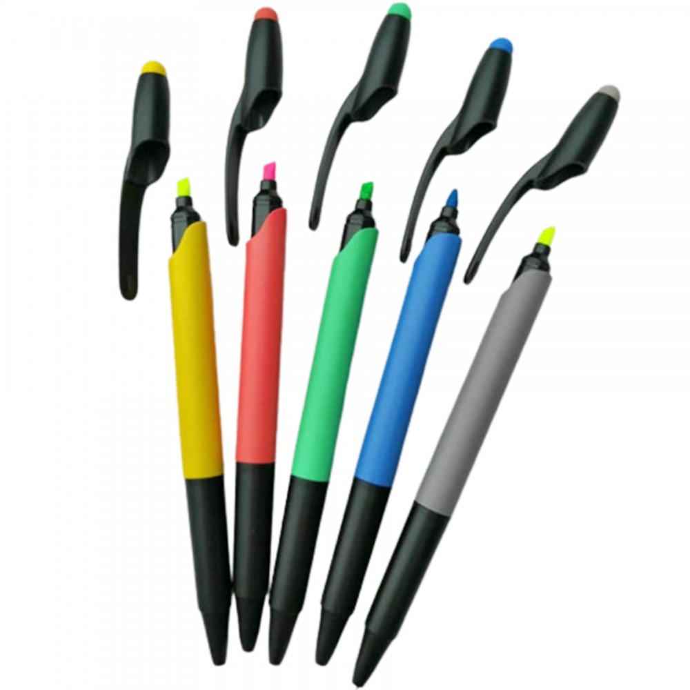 Custom Imprinted Plastic Stylus Ballpoint Pen Highlighter