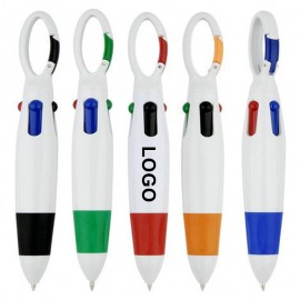 4-Color Push Action Plastic Ballpoint Pen w/Climbing Buckle Logo Branded  4-Color Push Action Plastic Ballpoint Pen w/Climbing Buckle Logo Branded