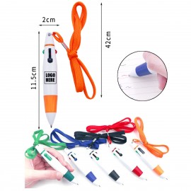 4 Color Ballpoint Pen With Neck Lanyard Custom Imprinted  4 Color Ballpoint Pen With Neck Lanyard Custom Imprinted