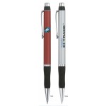 Custom Engraved Plastic Collection Push Action Ballpoint Pen w/Soft Rubber Grip