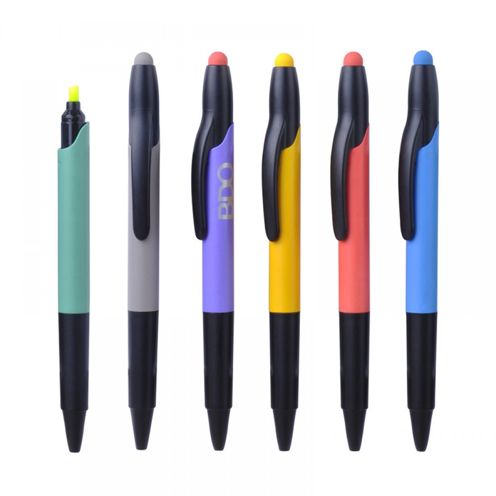 Logo Branded Highlighter With Ballpoint Pen Logo Branded Highlighter With Ballpoint Pen